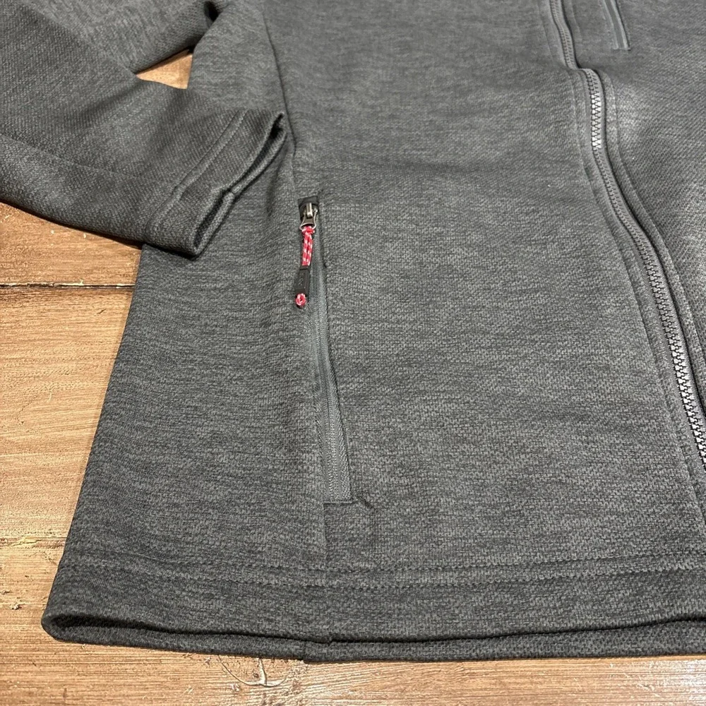 Orvis Jacket Mens Medium Gray Full Zip Mock Neck Pockets Outdoor Hiking